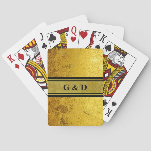 PURE GOLD pattern / gold leaf + your text Spielkarten (Rückseite)