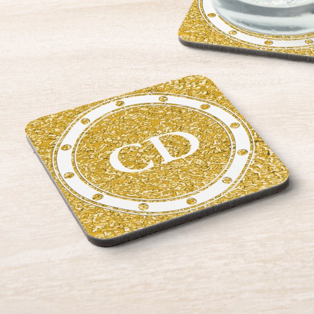 PURE GOLD Spritzer Pattern + Ihr Bild Untersetzer (Linke Seite)