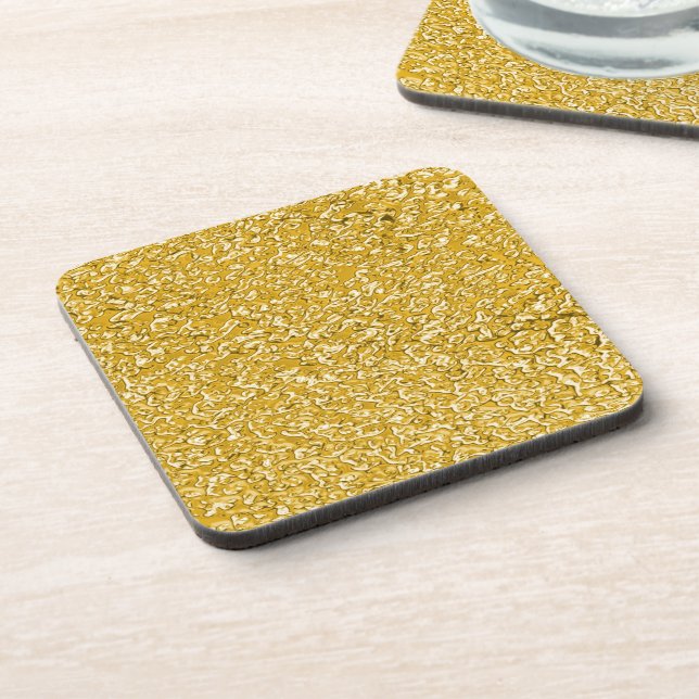 PURE GOLD Spritzer Pattern + Ihr Text / Foto Getränkeuntersetzer (Linke Seite)