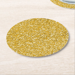 PURE GOLD Spritzer Pattern + Ihr Text / Foto Runder Pappuntersetzer