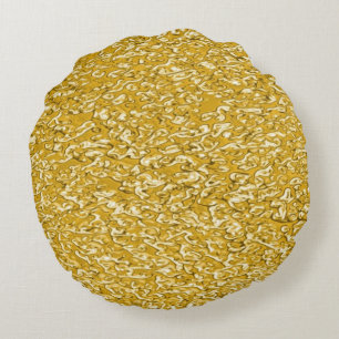 PURE GOLD Spritzer Pattern + Ihr Text / Foto Rundes Kissen