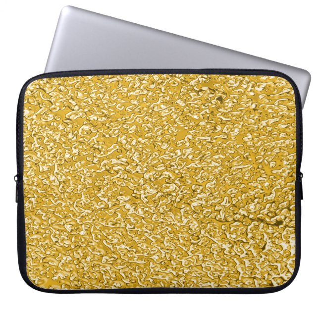 PURE GOLD Spritzer Pattern + Text Laptopschutzhülle (Vorderseite)