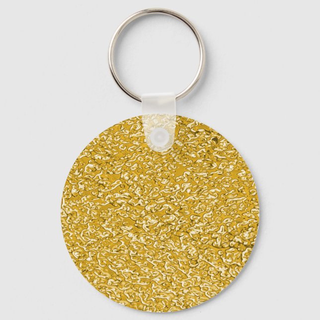 PURE GOLD Spritzer Pattern + Text Schlüsselanhänger (Vorderseite)