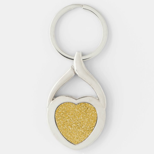 PURE GOLD Spritzer Pattern + Text Schlüsselanhänger (Vorderseite)