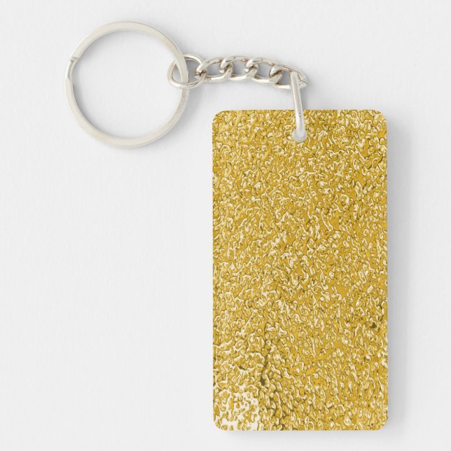 PURE GOLD Spritzer Pattern + Text Schlüsselanhänger (Vorderseite)