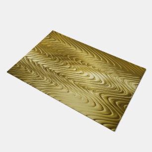 PURE GOLD Wellen Muster + Ihr Text / Foto Fußmatte
