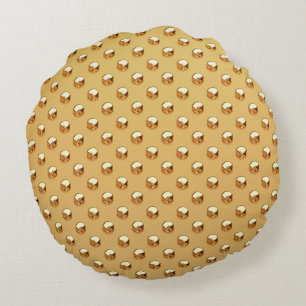 PURE GOLDEN PEARLS Muster + Ihr Text / Foto Rundes Kissen