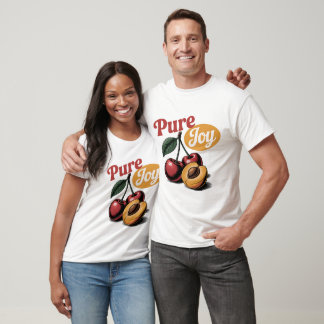 Pure Joy Cherries Apricot Retro Christliches T-Shi T-Shirt