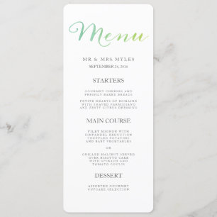 Pure Loss Mariage Menu / Émeraude de chaux