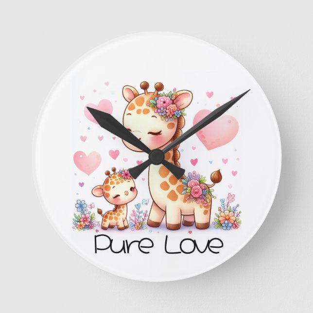 Pure Love Runde Wanduhr (Vorderseite)