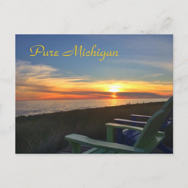Pure Michigan Sunset Beach Postkarte (Vorderseite)