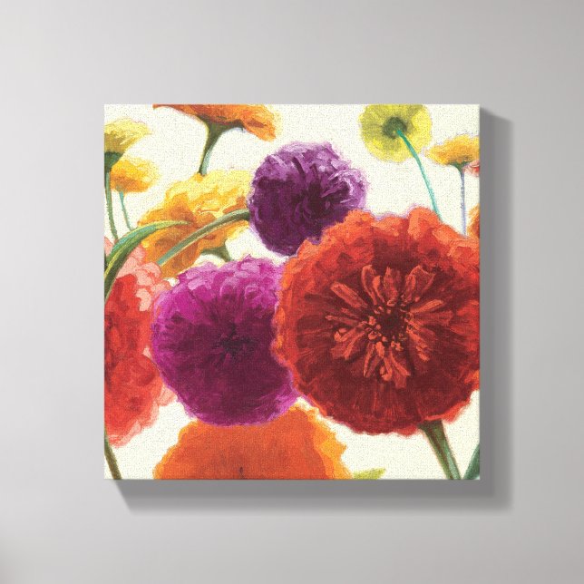 Pure Palette Zinnias Leinwanddruck (Vorderseite)
