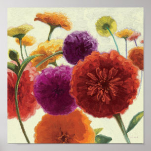 Pure Palette Zinnias Poster