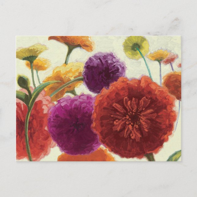 Pure Palette Zinnias Postkarte (Vorderseite)