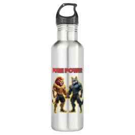 Pure Power – Strong Animal Muscle Cartoon Design Edelstahlflasche