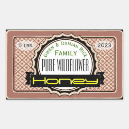 Pure Wildblume Gepasster Honey Jar Rechteckiger Aufkleber