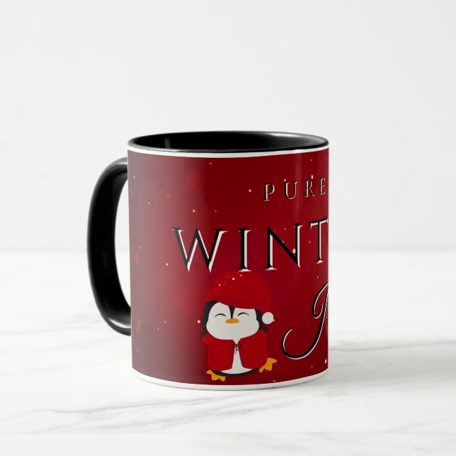Pure Winter Joy with Penguin Tasse (Vorderseite Links)
