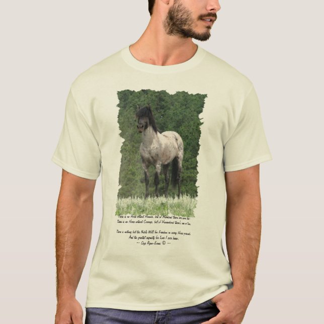 Pureblood Spanish Mustang Art & Poem T-shirt (Devant)
