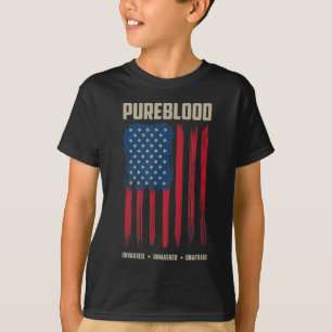 Pureblutamerikanische Flagge reiner blutgefleckter T-Shirt
