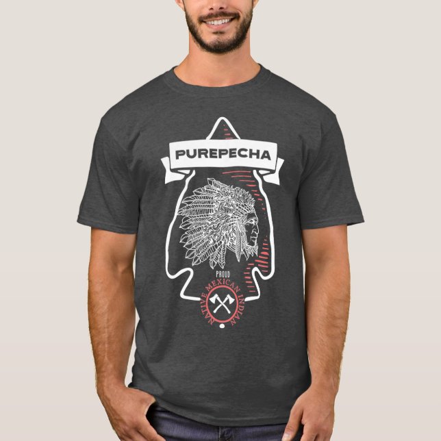 Purepecha Stamm Indianermark Dark T-Shirt (Vorderseite)