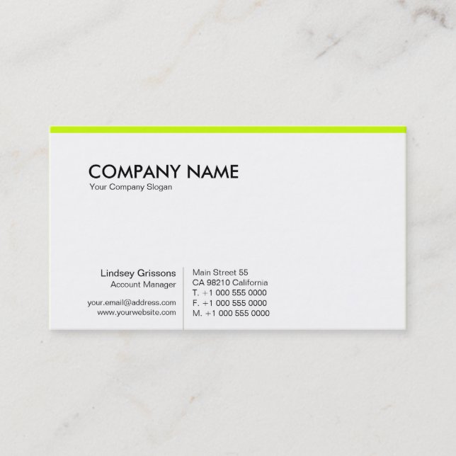 PurePro No11 Vibrant Green Visitenkarte (Vorderseite)