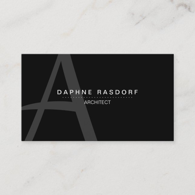 PurePro No8B Weiß-Monogramm Visitenkarte (Vorderseite)