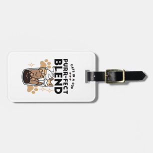 Purer Blend: Cat and Coffee Art for Pet Lovers Gepäckanhänger