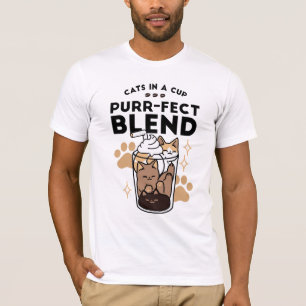 Purer Blend: Cat and Coffee Art for Pet Lovers T-Shirt