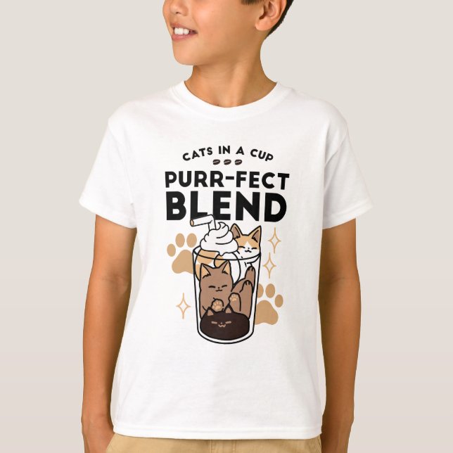 Purer Blend: Cat and Coffee Art for Pet Lovers T-Shirt (Vorderseite)