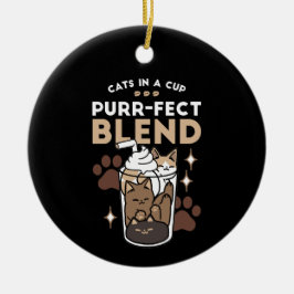 Purer-fect-Mischung: Kaffeedesign für Cat & Coffee Keramik Ornament