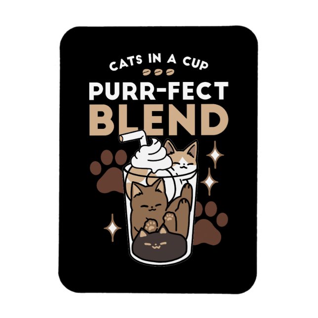 Purer-fect-Mischung: Kaffeedesign für Cat & Coffee Magnet (Vertikal)