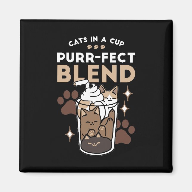 Purer-fect-Mischung: Kaffeedesign für Cat & Coffee Magnet (Vorne)