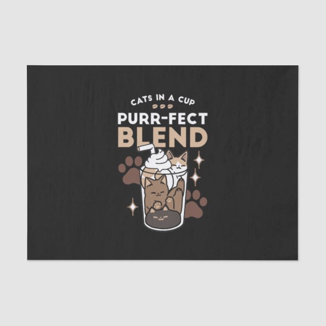 Purer-fect-Mischung: Kaffeedesign für Cat & Coffee Seidenpapier (Vorderseite)