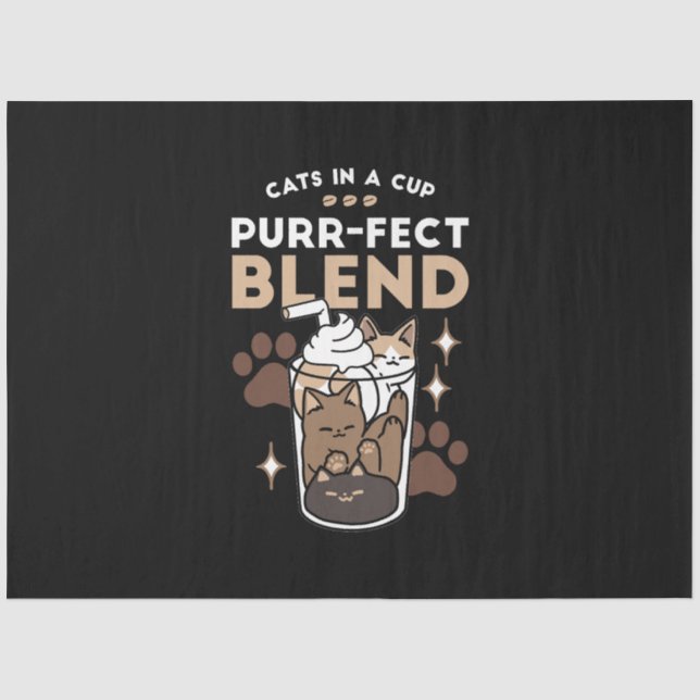 Purer-fect-Mischung: Kaffeedesign für Cat & Coffee Seidenpapier (Vorderseite)