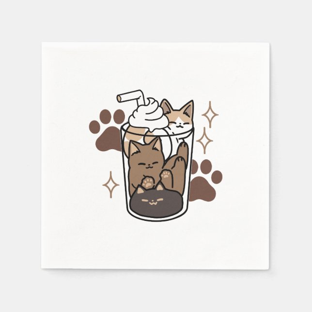 Purer-fect-Mischung: Kaffeedesign für Cat & Coffee Serviette (Vorderseite)