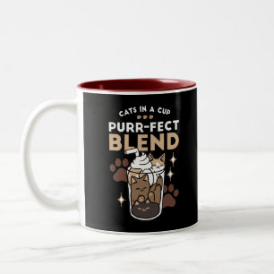 Purer-fect-Mischung: Kaffeedesign für Cat & Coffee Zweifarbige Tasse