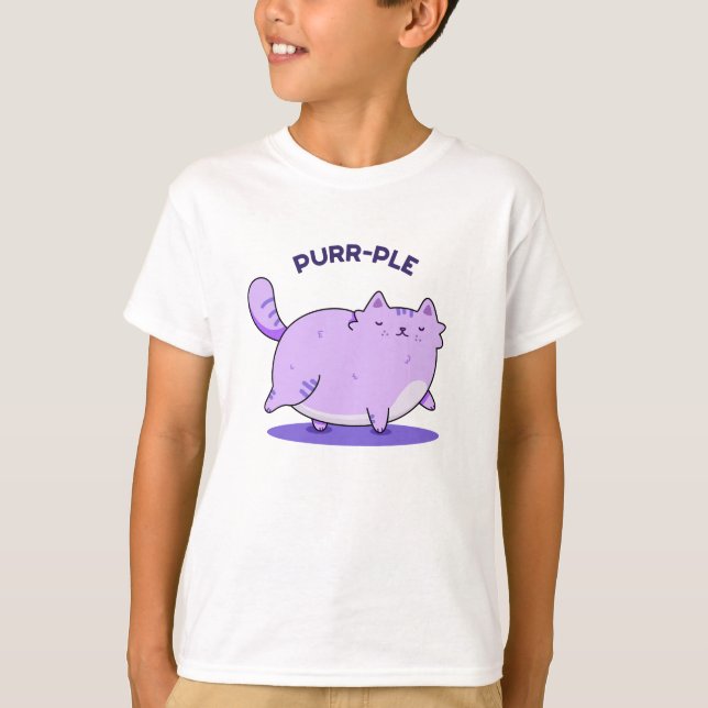 Purer Funny Fat Kitty Cat Pun T-Shirt (Vorderseite)