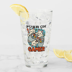 Purer On Gamer - Niedliches Cat Gaming Design Glas