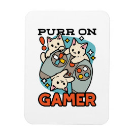 Purer On Gamer - Niedliches Cat Gaming Design Magnet