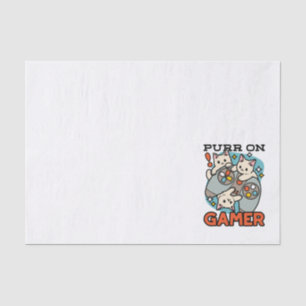 Purer On Gamer - Niedliches Cat Gaming Design Seidenpapier