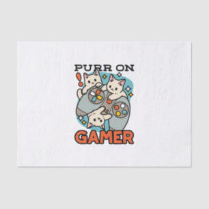 Purer On Gamer - Niedliches Cat Gaming Design Seidenpapier