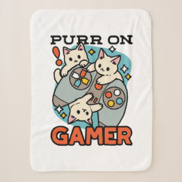 Purer On Gamer - Niedliches Cat Gaming Design Sherpadecke