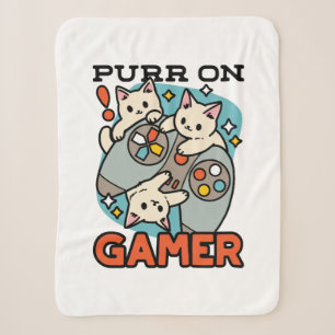 Purer On Gamer - Niedliches Cat Gaming Design Sherpadecke