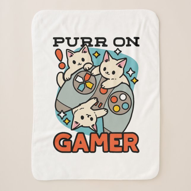 Purer On Gamer - Niedliches Cat Gaming Design Sherpadecke (Vorderseite)