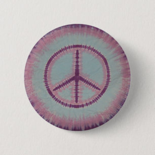 Pures & Blue Gefärbte Krawatte Peace Sign Button F