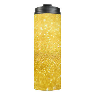 PURES GOLD Funkeln Muster + Ihr Text / Foto Thermosbecher