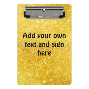 PURES GOLD Funkenmuster + Ihr Text / Ihre Ideen Mini Klemmbrett