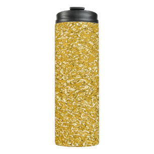 PURES GOLD Sprenkelmuster + Ihr Text / Foto Thermosbecher
