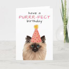 Purfect Birthday Cat Aquarell Geburtstagskarte Dankeskarte