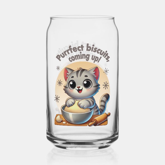 "Purfect biscuits, kommend" Katzenkuppe Dosenglas (Vorderseite)